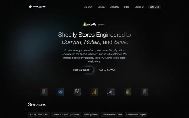 Windborne Solutions website
