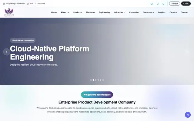 Wingskyline Technologies Pvt Ltd website