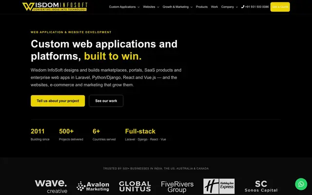 Website Development - Wisdom InfoSoft Pvt. Ltd website
