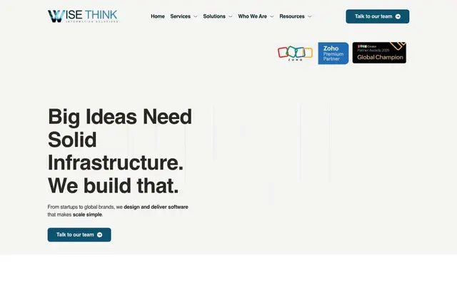 Wisethink Information Solutions website