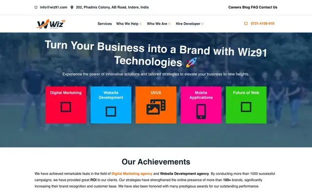Wiz91 Technologies website