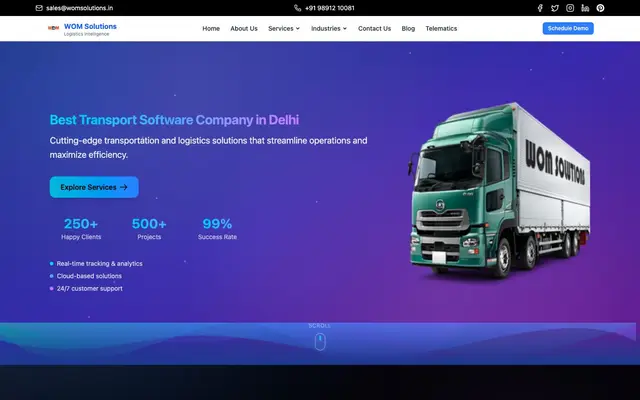 WOM Solutions website
