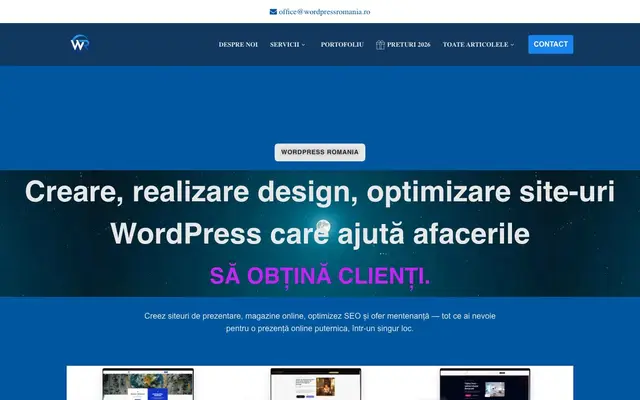 WordPress Romania | Creare site WordPress si magazine online WooCommerce website