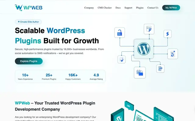 WPWeb - Enterprise WordPress Development Company website