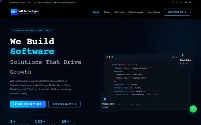 WR Technologies website