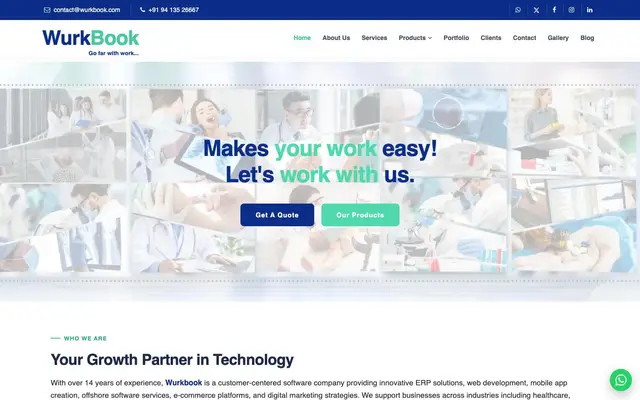 Wurkbook Technologies website