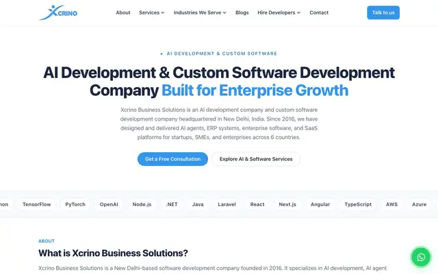 Xcrino Business Solutions pvt ltd website