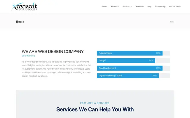 Xovisoft Technologies website