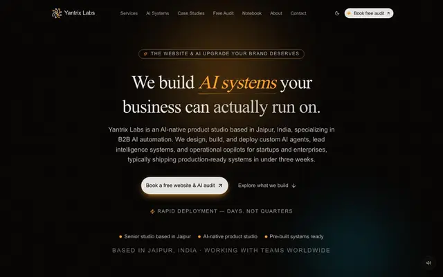 Yantrix Labs website