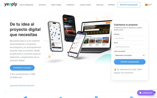 Yeeply Mobile website