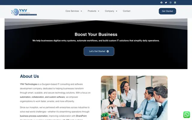 YNV Technologies pvt. Ltd website