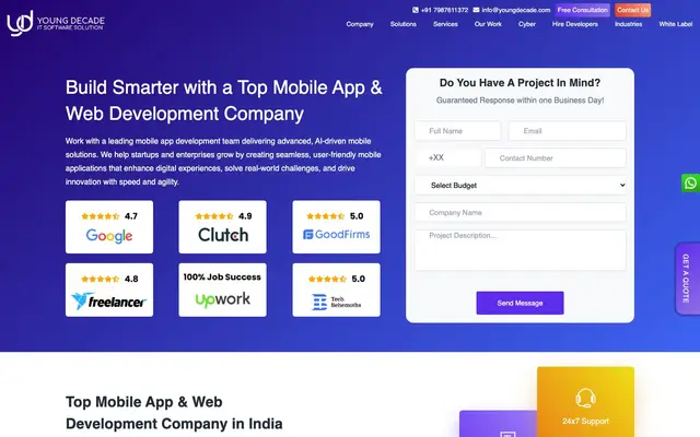 Young Decade IT Software Solution website