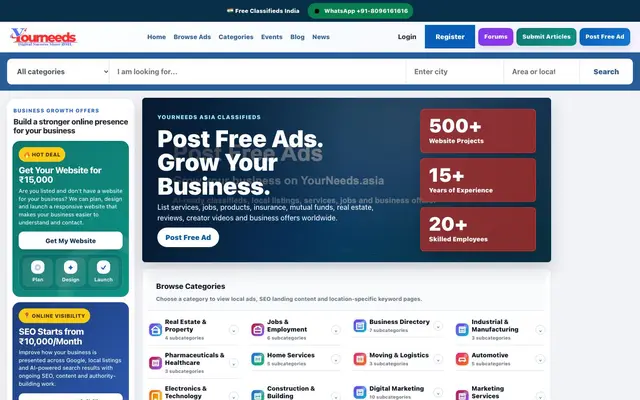 Yourneeds.asia | Website Design Company Hyderabad website