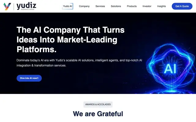 Yudiz Solutions Limited website
