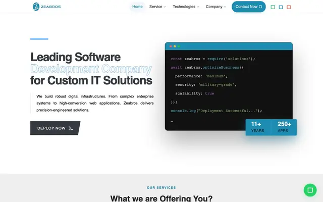 Zeabros India website