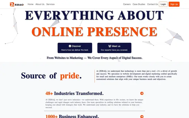 Zebaq PVT LTD website