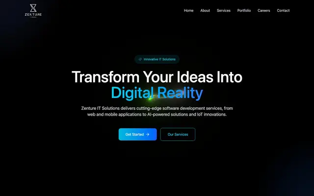 Zenture IT Solutions website