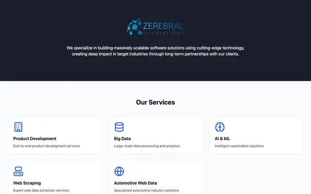 Zerebral IT Solutions Pvt Ltd website