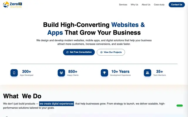 Zero IT Solutions website