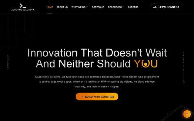 Zerotime Solutions website