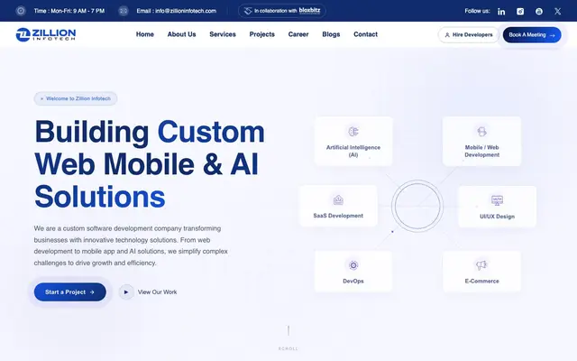 Zillion Infotech website