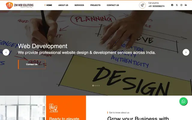 ZIM Web Solutions website