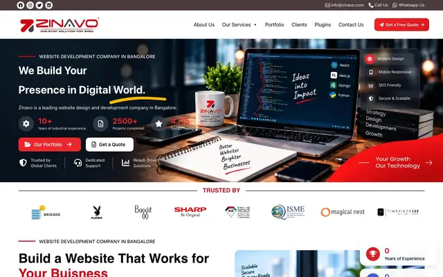Zinavo Private Limited website