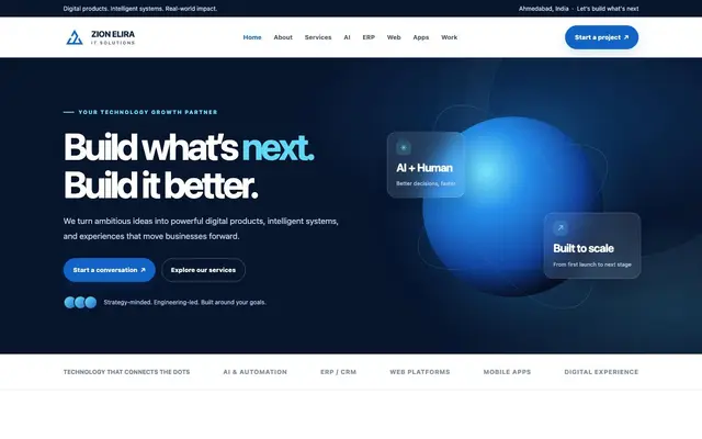 Zion Elira IT Solutions website