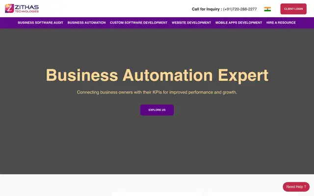 Zithas Technologies Pvt. Ltd. website