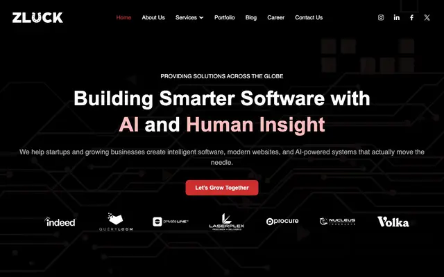 Zluck Solutions website