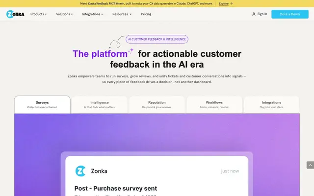Zonka Feedback website
