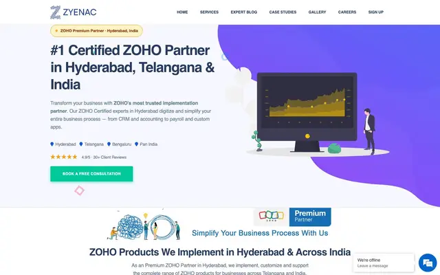 Zyenac Solutions website